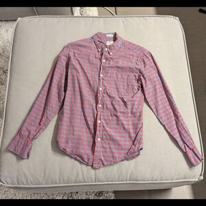 Slim J. Crew Red and Blue Plaid Men's Shirt (Secret Wash)